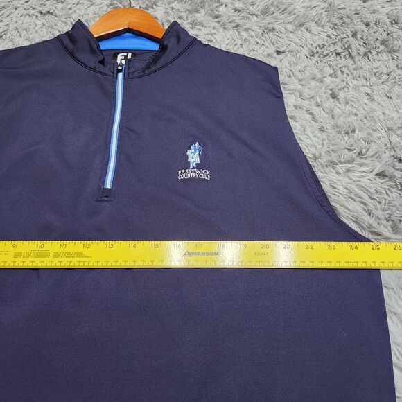 FootJoy Prestwick Country Club Vest Mens XL Blue Sleeveless Golf Pullover FJ - Picture 7 of 11